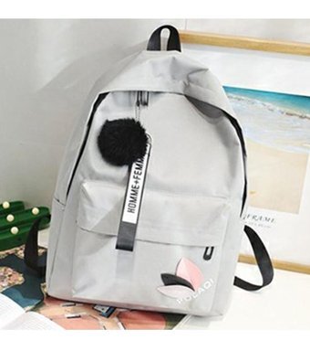Generic Moda Rahat Yumuşak Oxford Kumaş Kolej Gri Kadın Sırt Çantası