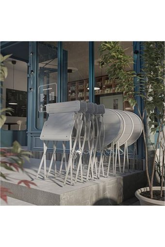 Ikea Katlanabilir Yuvarlak Metal 65 cm Gri Kamp Masası