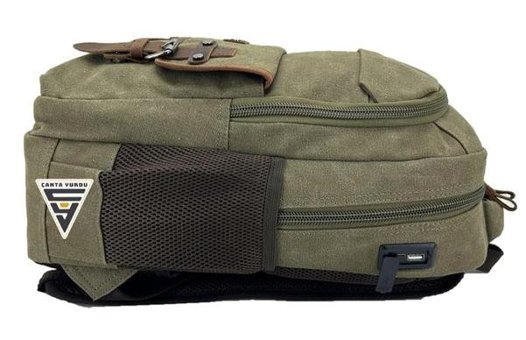 Ççs London 51567 Kanvas Laptop Bölmeli Yeşil Erkek Sırt Çantası