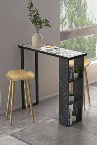 Bluecape Dikdörtgen Ahşap 32x92 cm Gri Kamp Mutfak Adası