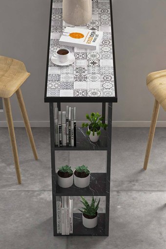 Bluecape Dikdörtgen Ahşap 32x92 cm Gri Kamp Mutfak Adası