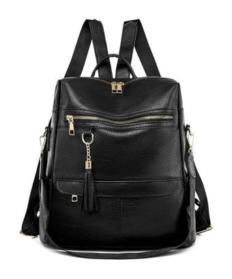 Worryfreeshopping Retro Pu Bag9963 Siyah Kadın Sırt Çantası