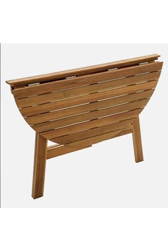 Sadece Nette Katlanabilir Yuvarlak Ahşap 50x100 cm Kahverengi Kamp Masası