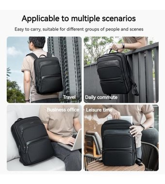 Tigernu Tb9121 Genletilm Su Geçirmez Siyah Erkek Sırt Çantası