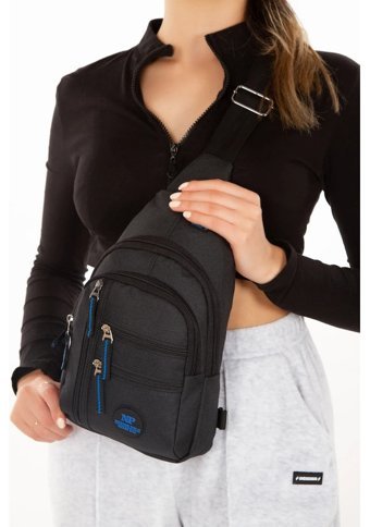 Newish Polo Body Bag Çapraz Keten 2033 Lacivert Erkek Sırt Çantası - Siyah