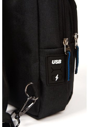Newish Polo Body Bag Çapraz Keten 2033 Lacivert Erkek Sırt Çantası - Siyah