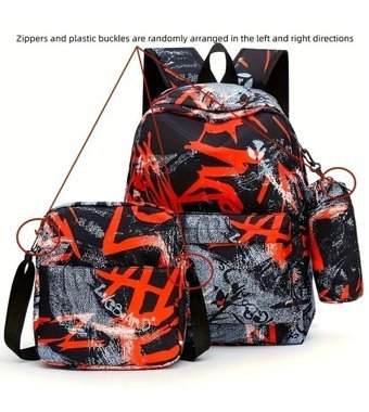 Tcherchi Br28355 Üç Parçalı Set Kırmızı Erkek Sırt Çantası