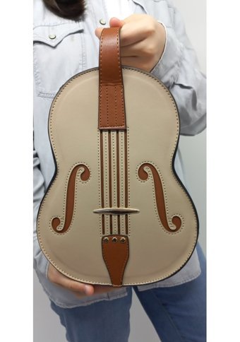 Rowan Keman Şeklinde Suni Deri El Ve Krem Kadın Sırt Çantası