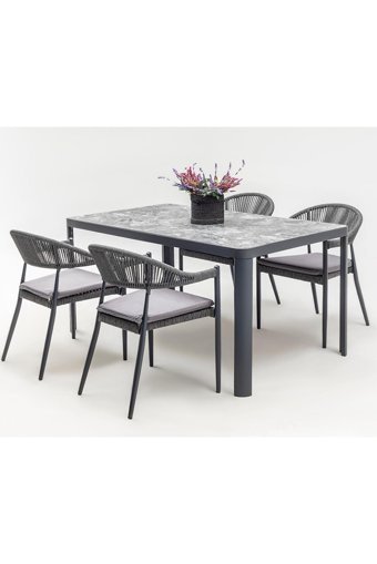 Vieno Home Garden Dikdörtgen Metal 80x140 cm Antrasit Kamp Masası
