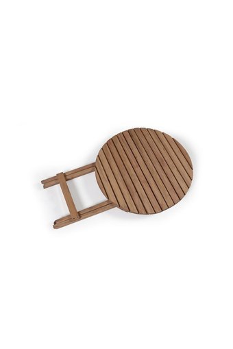 Barışahşap Katlanabilir Yuvarlak Ahşap 60 cm Kahverengi Kamp Masası