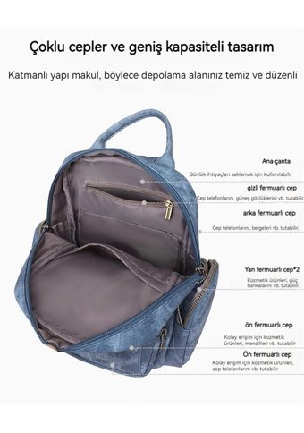 Wyanet Hespero Pu Deri Retro Siyah Kadın Sırt Çantası