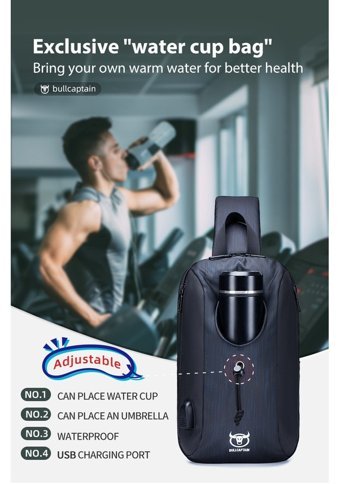 Bull Captan Spor Crossbody Erkek Koyu Mavi Sırt Çantası