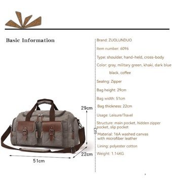 Zuolunduo Kanvas Crossbody Koyu Mavi Erkek Sırt Çantası