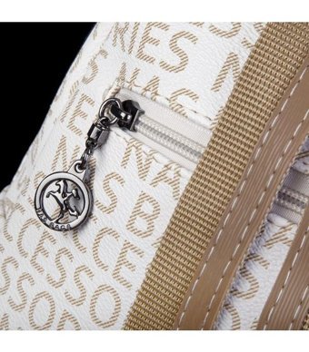 Nas Bag Nas 1081 Yazılı Krem Camel Kadın Sırt Çantası