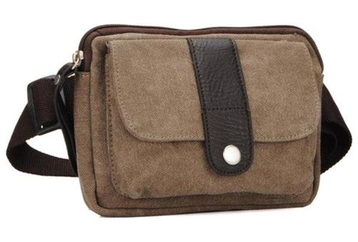 Generic Çok Fonksiyonlu Kanvas B Crossbody Siyah Erkek Sırt Çantası