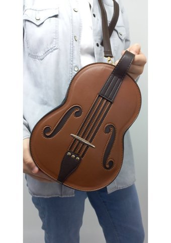Rowan Keman Şeklinde Taba Suni Deri Elve Taba Kadın Sırt Çantası