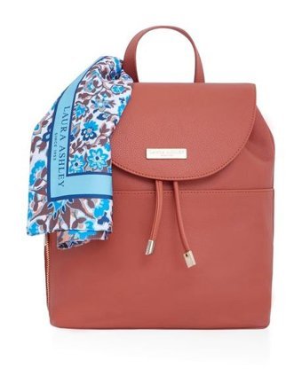 Laura Ashley Fularlı 001 Lacivert Kadın Sırt Çantası