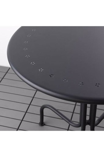 Ikea Yuvarlak Metal 70 cm Gri Kamp Masası