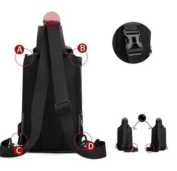 Haoshuai Hs110013 Siyah Çok Renkli Erkek Sırt Çantası