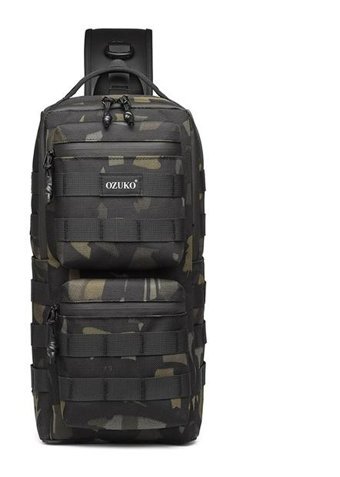 Ozuko 9661 Taktik Crossbody Kamuflaj Erkek Haki Sırt Çantası
