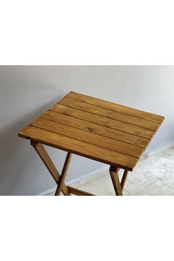 Teknik Ahşap Katlanabilir Kare Ahşap 55x55 cm Kahverengi Kamp Masası