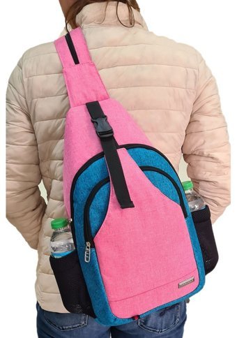 Vardela Fonksiyonel Large Size Vrd 657 Mavi Pembe Kadın Sırt Çantası