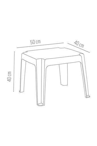 Almina Dikdörtgen Plasik 50x40 cm Eflatun Kamp Sehpası