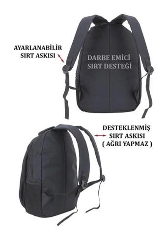 Chım Spor Günlük Siyah Outdoor Erkek Sırt Çantası