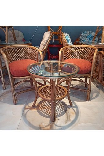 Sancaktar Bambu Yuvarlak Ahşap 60 cm Kahverengi Kamp Masası