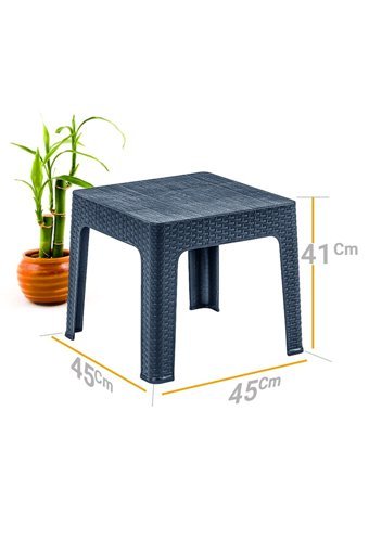 Bahex Kare Rattan 45x45 cm Gri Kamp Masası