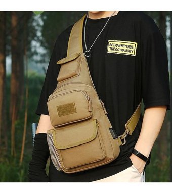 Kkoaka Taktik Kemeri Crossbody Mini Siyah Erkek Sırt Çantası