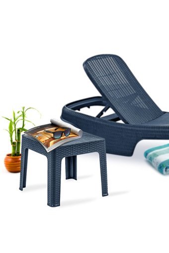 Bahex Kare Rattan 45x45 cm Gri Kamp Masası