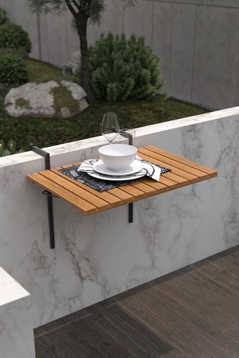 Retohome Katlanabilir Dikdörtgen Ahşap 40x60 cm Kahverengi Kamp Masası