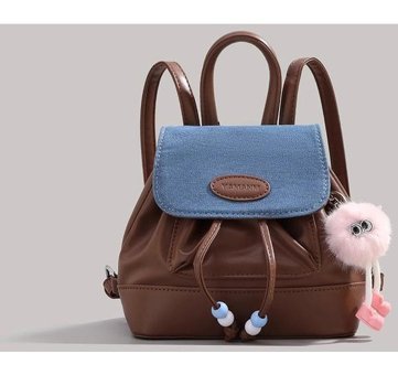 Summer Love Yeni Retro Tüm Maç Denim Dikiş Sevimli Peluş Kadın Sırt Çantası