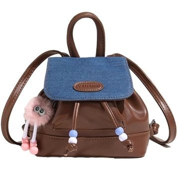 Summer Love Yeni Retro Tüm Maç Denim Dikiş Sevimli Peluş Kadın Sırt Çantası
