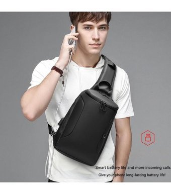 Eurcool Ec1911 Su Geçirmez Moda Crossbody Siyah Erkek Sırt Çantası