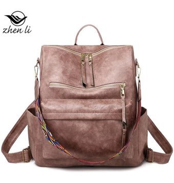 Shanshan Hss Retro Büyük Kapasiteli Niş Tasarım Pembe Kadın Sırt Çantası