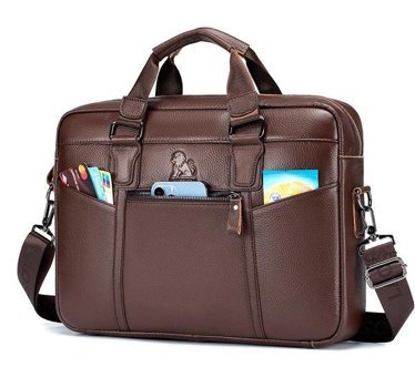 Laoshızı Hakiki Deri Crossbody Erkek Sırt Çantası Koyu Kahverengi