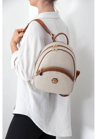 Silver & Polo Bej Taba Nv945 Kadın Sırt Çantası