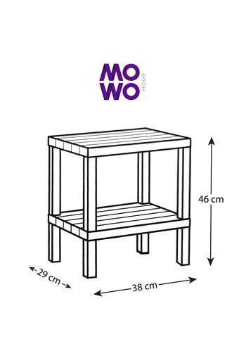 Mowo Home Dikdörtgen Plastik 29x38 cm Siyah Kamp Sehpası