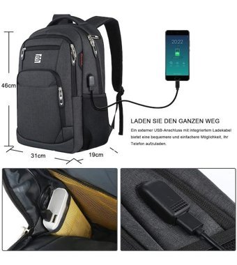 Sansan Usb Şarj Portlu Dizüstü Rt 18 Inç Erkek Sırt Çantası Kırmızı
