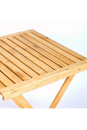 Woodensa Katlanabilir Kare Ahşap 60x60 cm Kahverengi Kamp Masası