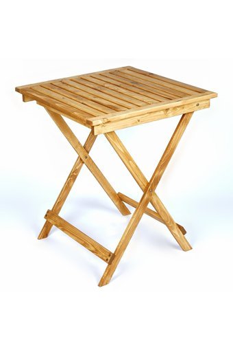 Woodensa Katlanabilir Kare Ahşap 60x60 cm Kahverengi Kamp Masası