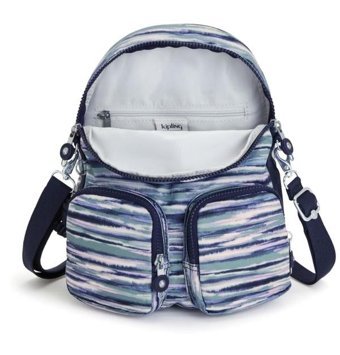 Kipling Firefly Up Küçük Mavi Brush Strıpes Kadın Sırt Çantası