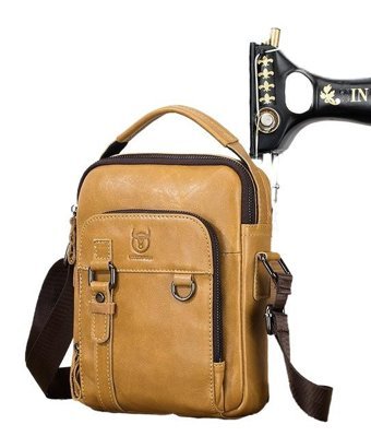 Bull Captan Moda Deri Crossbody Kahverengi Erkek Sırt Çantası - Sarı