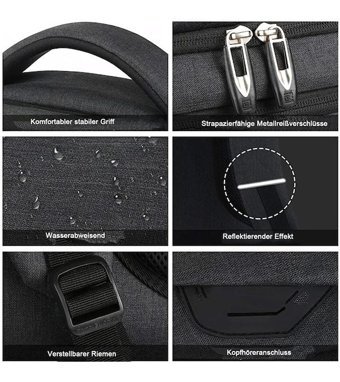 Kkw Usb Şarj Bağlantı Noktalı Dizüstü Bilgisayar 18 İnç Gri Erkek Sırt Çantası