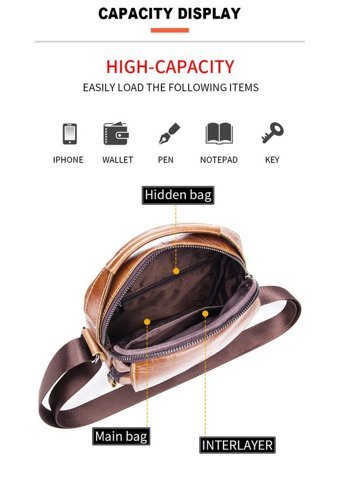 Bull Captan Deri Crossbody Kahverengi Erkek Sırt Çantası
