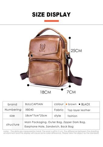 Bull Captan Deri Crossbody Kahverengi Erkek Sırt Çantası