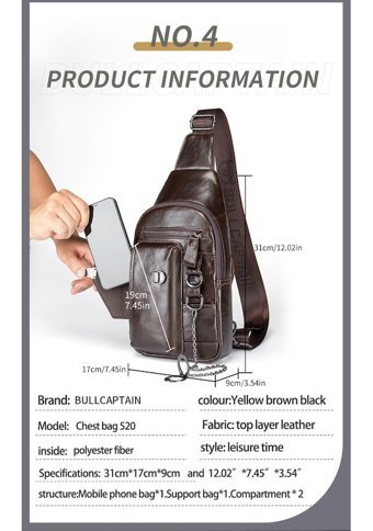 Bull Captan Retro Günlük Crossbody Kahverengi Erkek Sırt Çantası