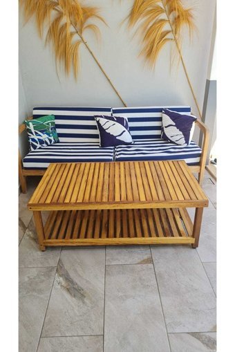 Obers Dikdörtgen Ahşap 60x120 cm Kahverengi Kamp Sehpası